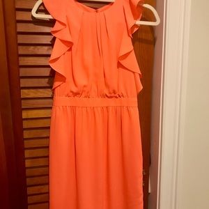 Shoshanna ruffle sleeveless mini dress